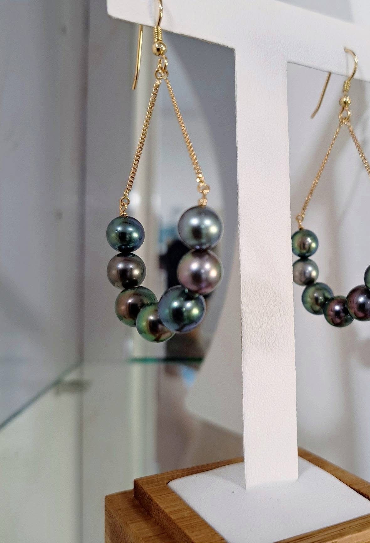 Boucles d'oreilles en perles de Tahiti, AVA Jewelry, Papara